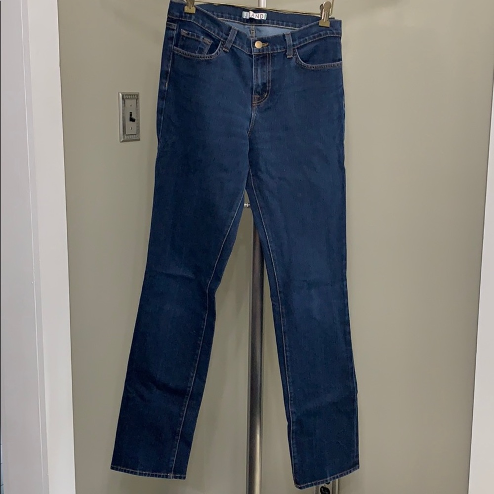 J Brand straight leg high rise jeans in Ink wash